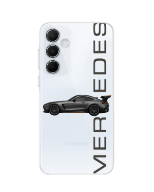 Etui do Samsung Galaxy M35 5G przeźroczyste, silikonowe Flexi, Szybkie Auta, Stalowe AMG-GT