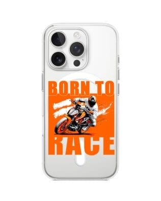 Etui do iPhone 14 Pro z MagSafe przeźroczyste, silikonowe Flexi, Bikers, Ścigacz
