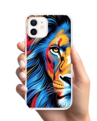 Etui do iPhone 12 Mini z MagSafe przeźroczyste, silikonowe Flexi, Dzika Mandala, Lwie spojrzenie