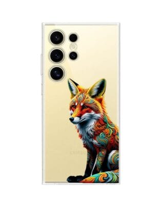 Etui do Samsung Galaxy S24 Ultra przeźroczyste, silikonowe Flexi, Dzika Mandala, Lis