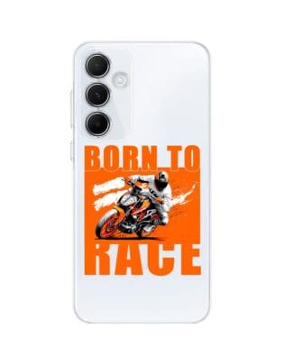 Etui do Samsung Galaxy A55 5G przeźroczyste, silikonowe Flexi, Bikers, Ścigacz