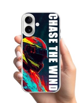 Etui do iPhone 16 przeźroczyste, silikonowe Flexi, Bikers, Chase The Wind