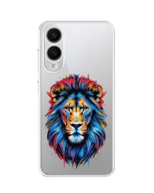 Etui do Samsung Galaxy S25 Edge przeźroczyste, silikonowe Flexi, Dzika Mandala, Lew