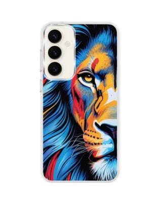 Etui do Samsung Galaxy S23 Plus z MagSafe przeźroczyste, silikonowe Flexi, Dzika Mandala, Lwie spojrzenie