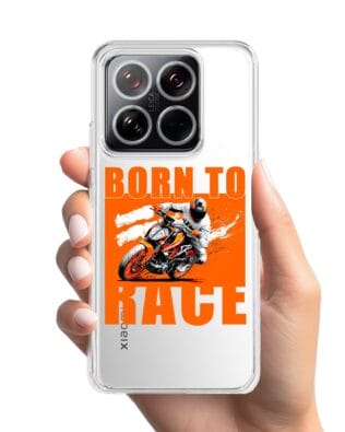 Etui do Xiaomi 14 przeźroczyste, silikonowe Flexi, Bikers, Ścigacz