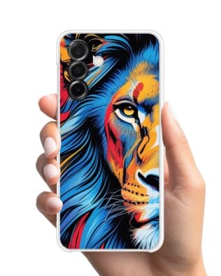 Etui do Samsung Galaxy A26 5G przeźroczyste, silikonowe Flexi, Dzika Mandala, Lwie spojrzenie