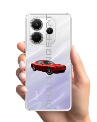 Etui do Xiaomi Redmi Note 14 4G przeźroczyste, silikonowe Flexi, Szybkie Auta, czerwony Challenger GT