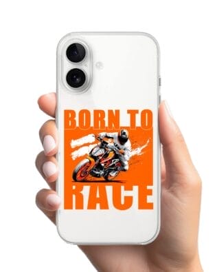 Etui do iPhone 16 przeźroczyste, silikonowe Flexi, Bikers, Ścigacz