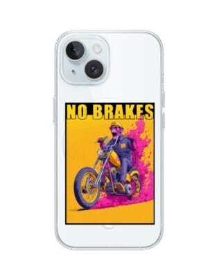 Etui do iPhone 15 z MagSafe przeźroczyste, silikonowe Flexi, Bikers, Motocyklem przez świat