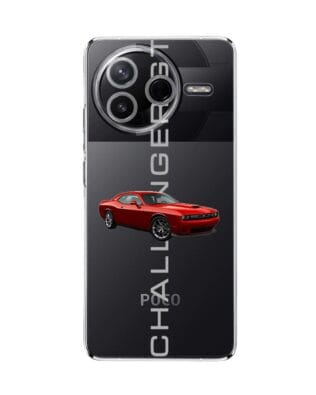 Etui do Xiaomi POCO F7 Pro przeźroczyste, silikonowe Flexi, Szybkie Auta, czerwony Challenger GT