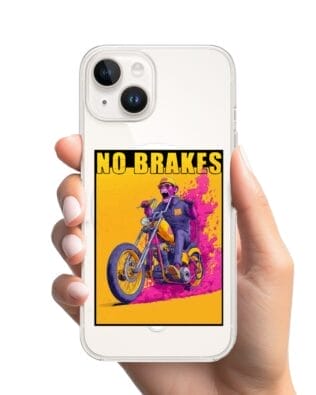 Etui do iPhone 14 z MagSafe przeźroczyste, silikonowe Flexi, Bikers, Motocyklem przez świat