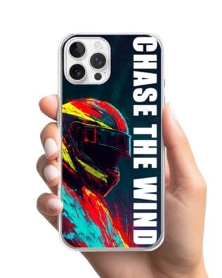 Etui do iPhone 12 Pro Max przeźroczyste, silikonowe Flexi, Bikers, Chase The Wind