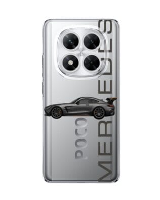 Etui do Xiaomi POCO X7 przeźroczyste, silikonowe Flexi, Szybkie Auta, Stalowe AMG-GT