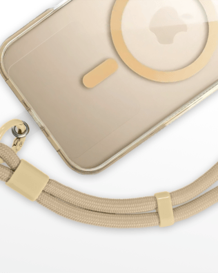 Regulowana smycz, krótki pasek na nadgarstek do telefonu, beżowa