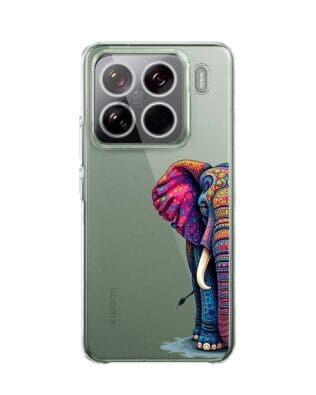 Etui do Xiaomi 15 Pro przeźroczyste, silikonowe Flexi, Dzika Mandala, Słoń