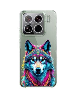Etui do Xiaomi 15 Pro przeźroczyste, silikonowe Flexi, Dzika Mandala, Wilk