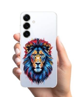 Etui do Samsung Galaxy S25 Plus przeźroczyste, silikonowe Flexi, Dzika Mandala, Lew