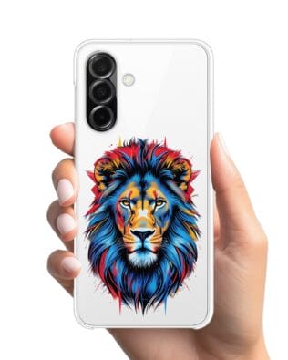 Etui do Samsung Galaxy A26 5G przeźroczyste, silikonowe Flexi, Dzika Mandala, Lew
