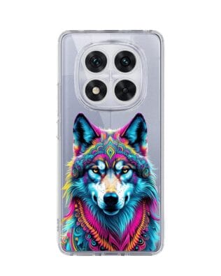 Etui do Xiaomi Redmi Note 14 Pro 5G przeźroczyste, silikonowe Flexi, Dzika Mandala, Wilk