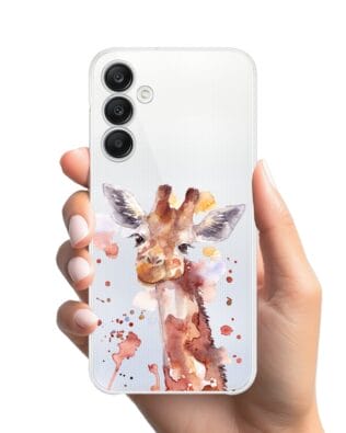 Etui do Samsung Galaxy A25 5G przeźroczyste, silikonowe Flexi, Dzika Mandala, Żyrafa