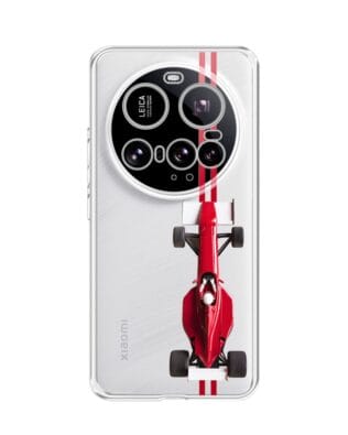 Etui do Xiaomi 15 Ultra przeźroczyste, silikonowe Flexi, Szybkie Auta, czerwone F1