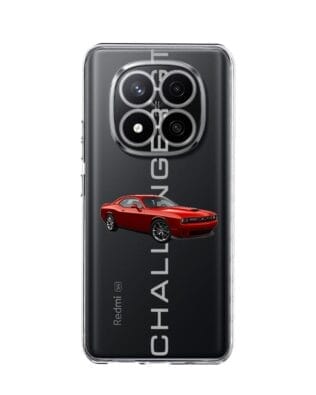 Etui do Xiaomi Redmi Note 14 Pro Plus 5G przeźroczyste, silikonowe Flexi, Szybkie Auta, czerwony Challenger GT