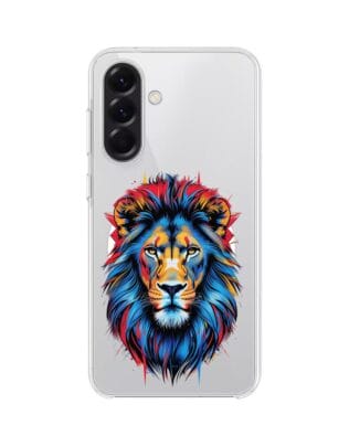 Etui do Samsung Galaxy A56 5G z MagSafe przeźroczyste, silikonowe Flexi, Dzika Mandala, Lew