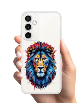 Etui do Samsung Galaxy S23 Plus przeźroczyste, silikonowe Flexi, Dzika Mandala, Lew