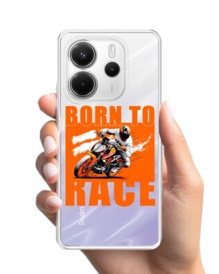 Etui do Xiaomi Redmi Note 14 5G przeźroczyste, silikonowe Flexi, Bikers, Ścigacz