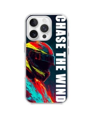 Etui do iPhone 14 Pro przeźroczyste, silikonowe Flexi, Bikers, Chase The Wind