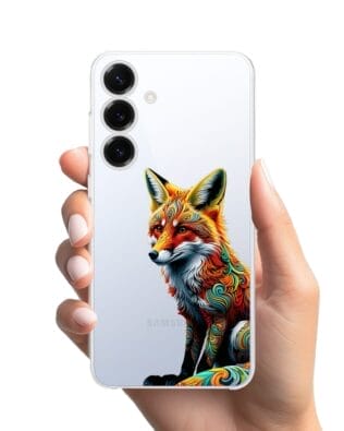 Etui do Samsung Galaxy S25 Plus przeźroczyste, silikonowe Flexi, Dzika Mandala, Lis