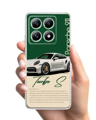 Etui do Xiaomi 14T Pro przeźroczyste, silikonowe Flexi, Szybkie Auta, Elegancja 911