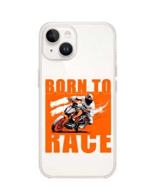 Etui do iPhone 13 Mini przeźroczyste, silikonowe Flexi, Bikers, Ścigacz