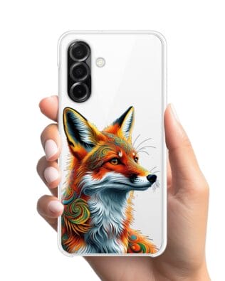 Etui do Samsung Galaxy A26 5G przeźroczyste, silikonowe Flexi, Dzika Mandala, Twarz lisa