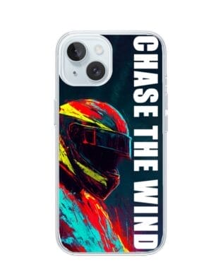 Etui do iPhone 15 z MagSafe przeźroczyste, silikonowe Flexi, Bikers, Chase The Wind