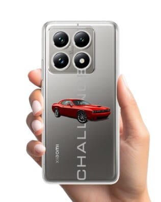 Etui do Xiaomi 14T Pro przeźroczyste, silikonowe Flexi, Szybkie Auta, czerwony Challenger GT