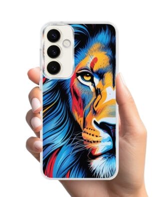 Etui do Samsung Galaxy S23 FE 5G z MagSafe przeźroczyste, silikonowe Flexi, Dzika Mandala, Lwie spojrzenie