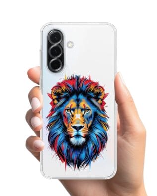 Etui do Samsung Galaxy A36 5G przeźroczyste, silikonowe Flexi, Dzika Mandala, Lew