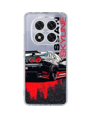 Etui do Xiaomi Redmi Note 14 Pro 5G przeźroczyste, silikonowe Flexi, Szybkie Auta, czarny Skyline