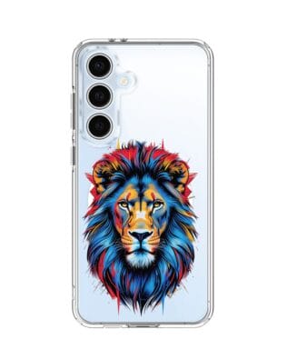 Etui do Samsung Galaxy S24 FE z MagSafe przeźroczyste, silikonowe Flexi, Dzika Mandala, Lew