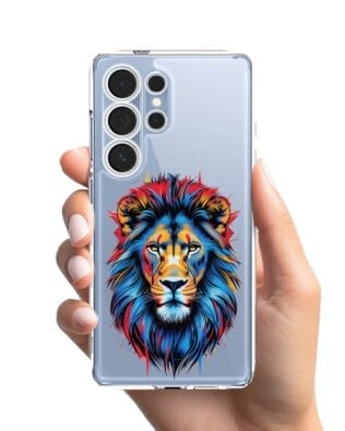 Etui do Samsung Galaxy S25 Ultra przeźroczyste, silikonowe Flexi, Dzika Mandala, Lew