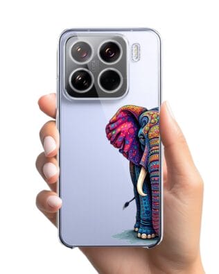 Etui do Xiaomi 15 przeźroczyste, silikonowe Flexi, Dzika Mandala, Słoń