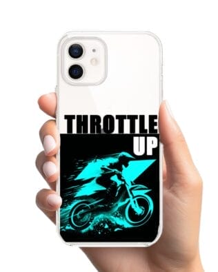 Etui do iPhone 12 przeźroczyste, silikonowe Flexi, Bikers, Cross na maxa
