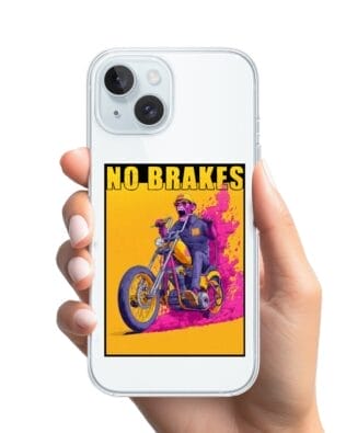 Etui do iPhone 15 przeźroczyste, silikonowe Flexi, Bikers, Motocyklem przez świat