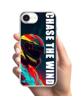 Etui do iPhone 16e przeźroczyste, silikonowe Flexi, Bikers, Chase The Wind