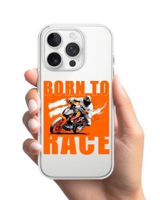 Etui do iPhone 13 Pro Max przeźroczyste, silikonowe Flexi, Bikers, Ścigacz