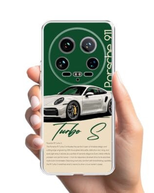 Etui do Xiaomi 14 Ultra przeźroczyste, silikonowe Flexi, Szybkie Auta, Elegancja 911