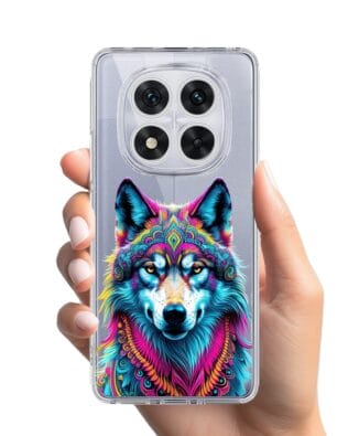 Etui do Xiaomi Redmi Note 14 Pro 5G przeźroczyste, silikonowe Flexi, Dzika Mandala, Wilk