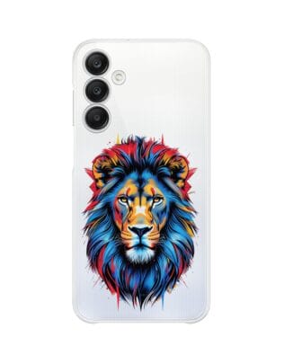 Etui do Samsung Galaxy A25 5G przeźroczyste, silikonowe Flexi, Dzika Mandala, Lew