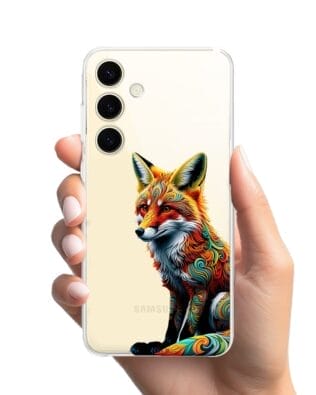 Etui do Samsung Galaxy S24 Plus przeźroczyste, silikonowe Flexi, Dzika Mandala, Lis